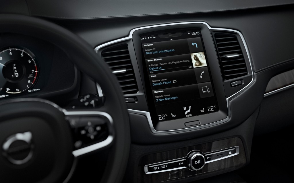 The designers and engineers behind Volvo?s all-new XC90, which will be revealed later this year, have completely re-conceived the way drivers operate their cars by dispensing with the normal array of buttons and replacing them with a large tablet-like touch screen, a head-up display and thumb controls on the steering wheel.