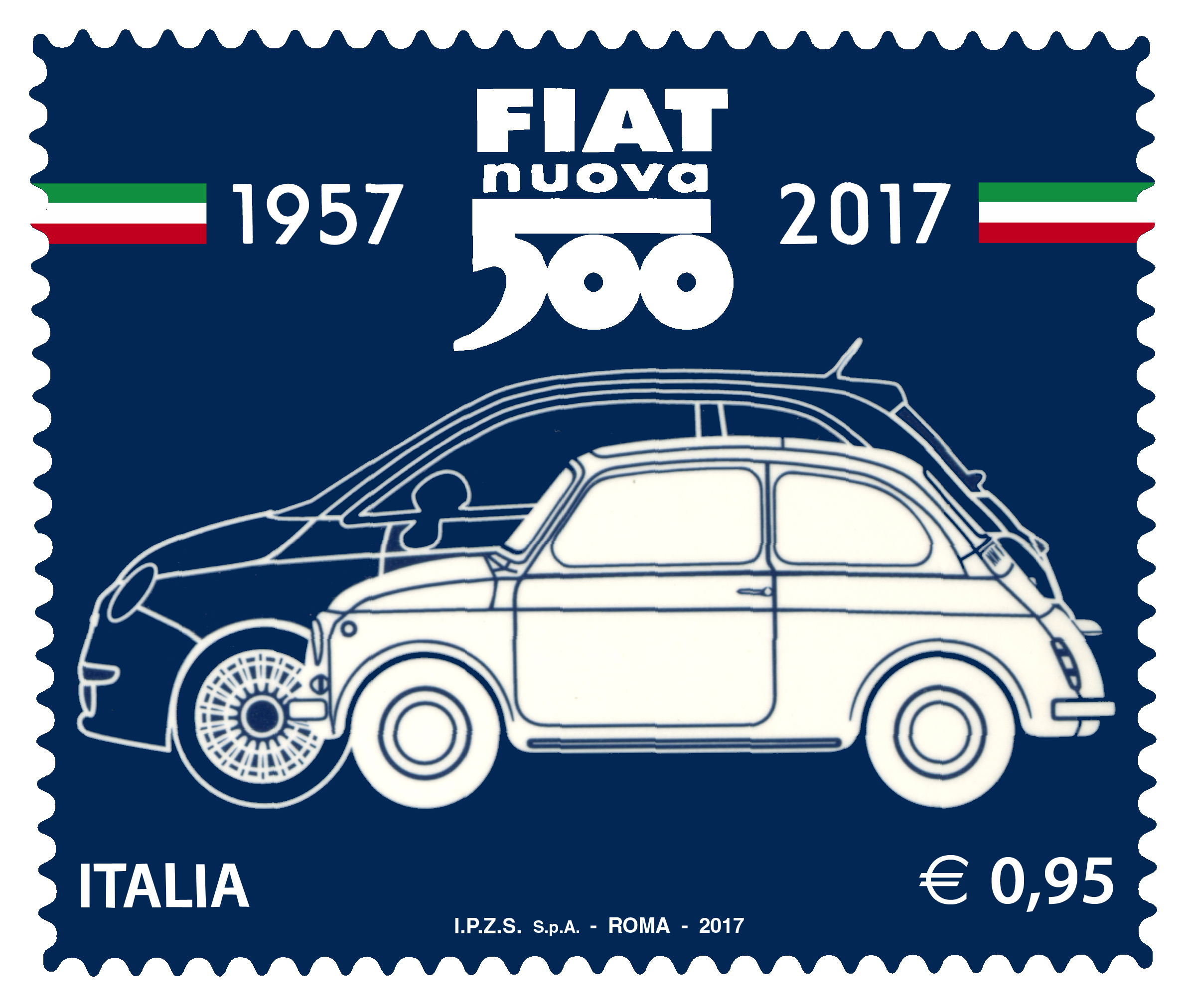 Komemorativno izdanje poštanske markice posvećeno modelu Fiat 500 predstavljeno u Torinu